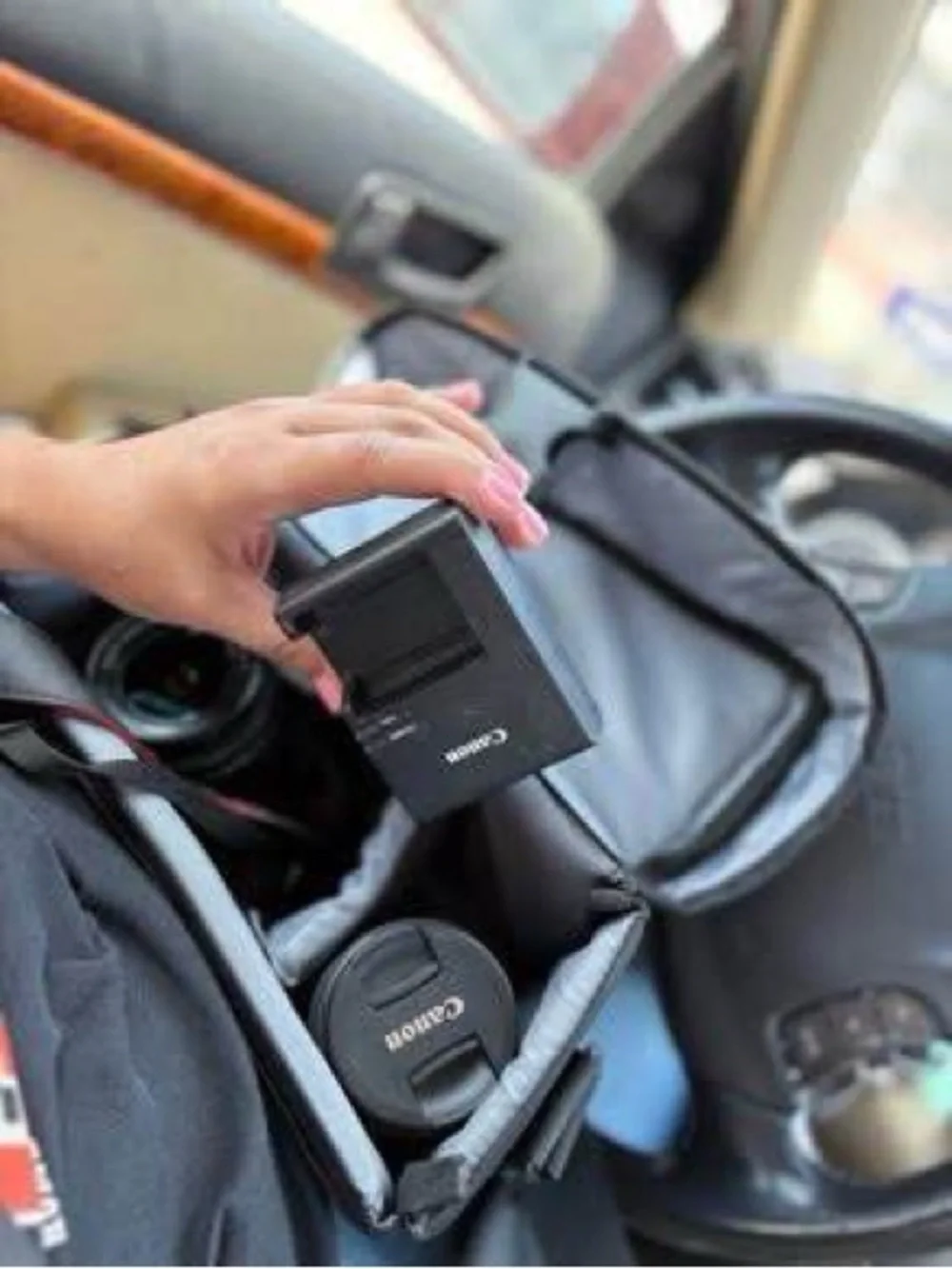 Canon Black Camera Bag with Red Trim